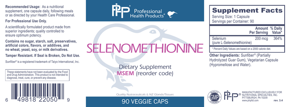 Selenomethionine by Professional Health Products