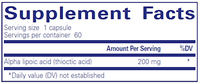 Alpha Lipoic Acid 200 mg 60 vcaps by Pure Encapsulations