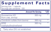Glucosamine Chondroitin w MSM 120 vcaps by Pure Encapsulations