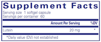 Lutein 20 mg 60 gels by Pure Encapsulations