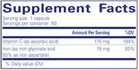 Iron-C 60 vcaps by Pure Encapsulations